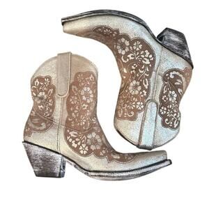 Old Gringo Women's Floral Embroidered Migissi Taupe Western Chelsea Boots Size 7